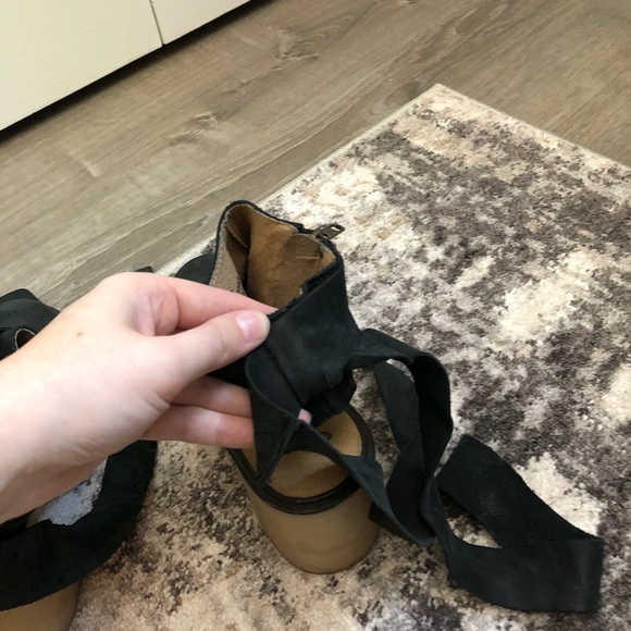 FREE PEOPLE × Blake Wrap Platform Boots Sandals Black Leather / EU 38 US 7.5 - Picture 15 of 16